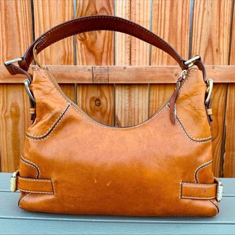 Vintage Michael Kors purse cognac-tan leather hobo bag - Picture 2 of 15